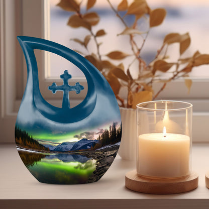 Aurora Borealis Urns For Ashes - Memorial Ashes Keepsake Urn