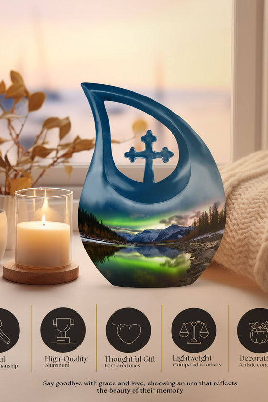Aurora Borealis Urns For Ashes - Memorial Ashes Keepsake Urn