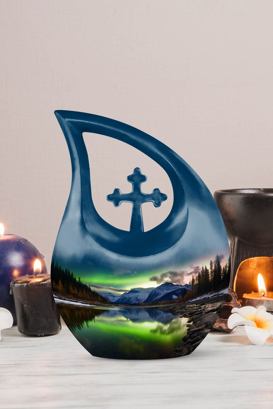 Aurora Borealis Urns For Ashes - Memorial Ashes Keepsake Urn