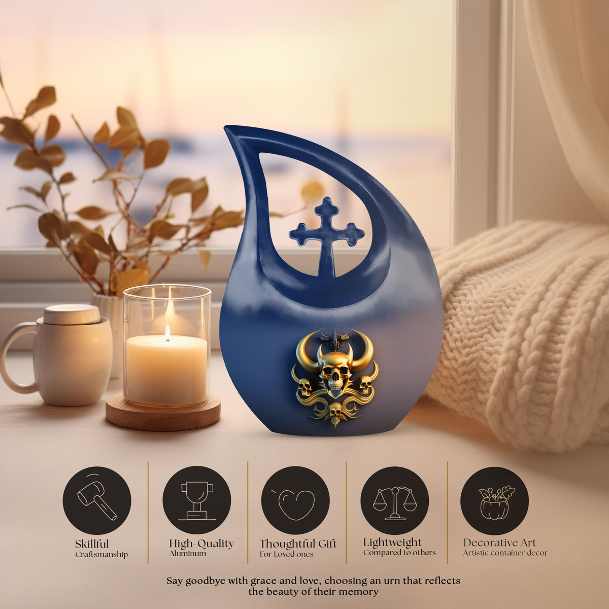 Skull Urns For Ashes - Large Urn For Ashes Adult Male