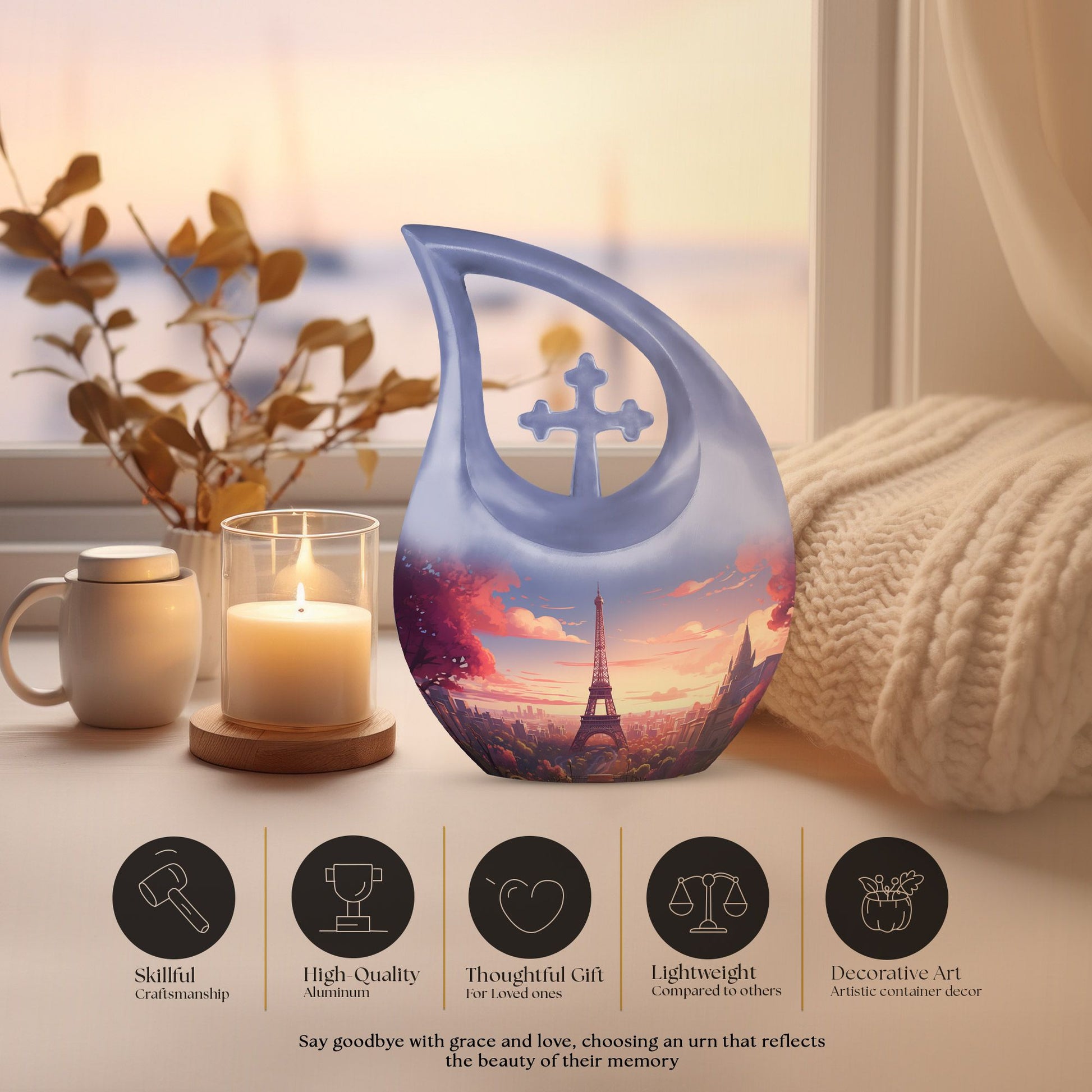 Eifil Tower Urns For Ashes - Adult Urns For Human Ashes Men Urn
