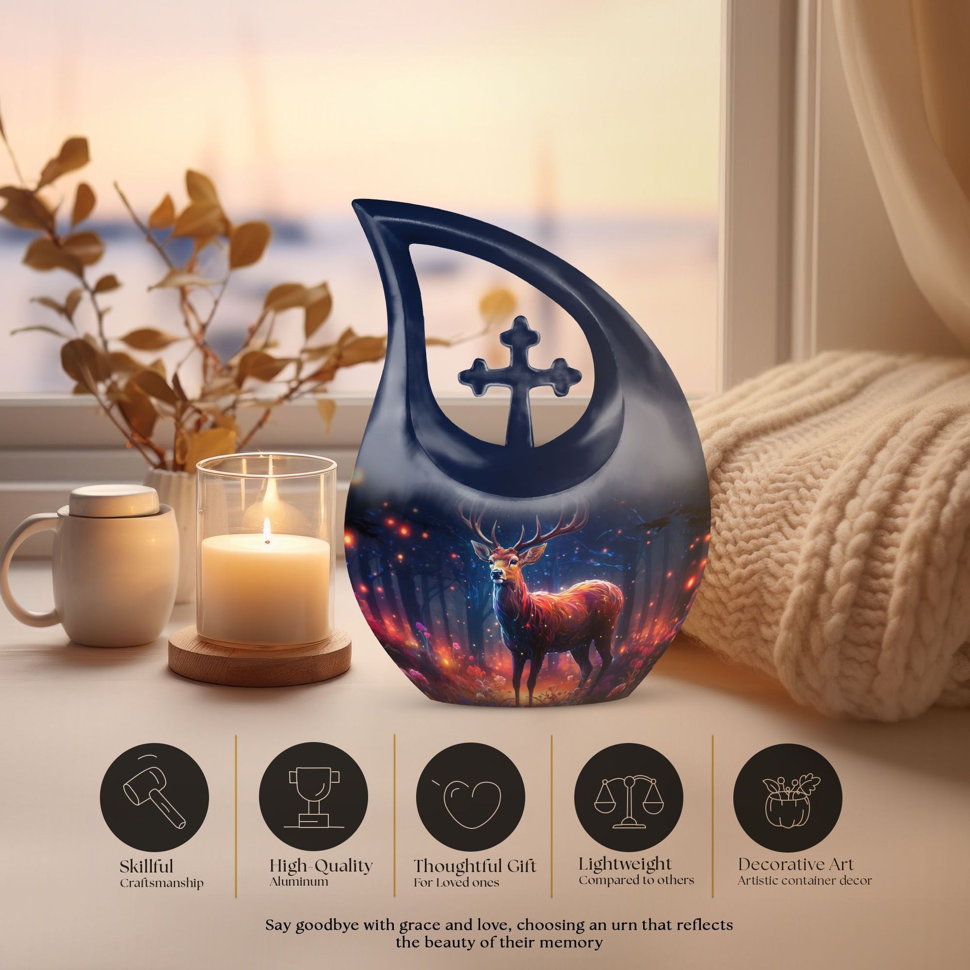 Deer Urns For Ashes - Adult Funeral Urn