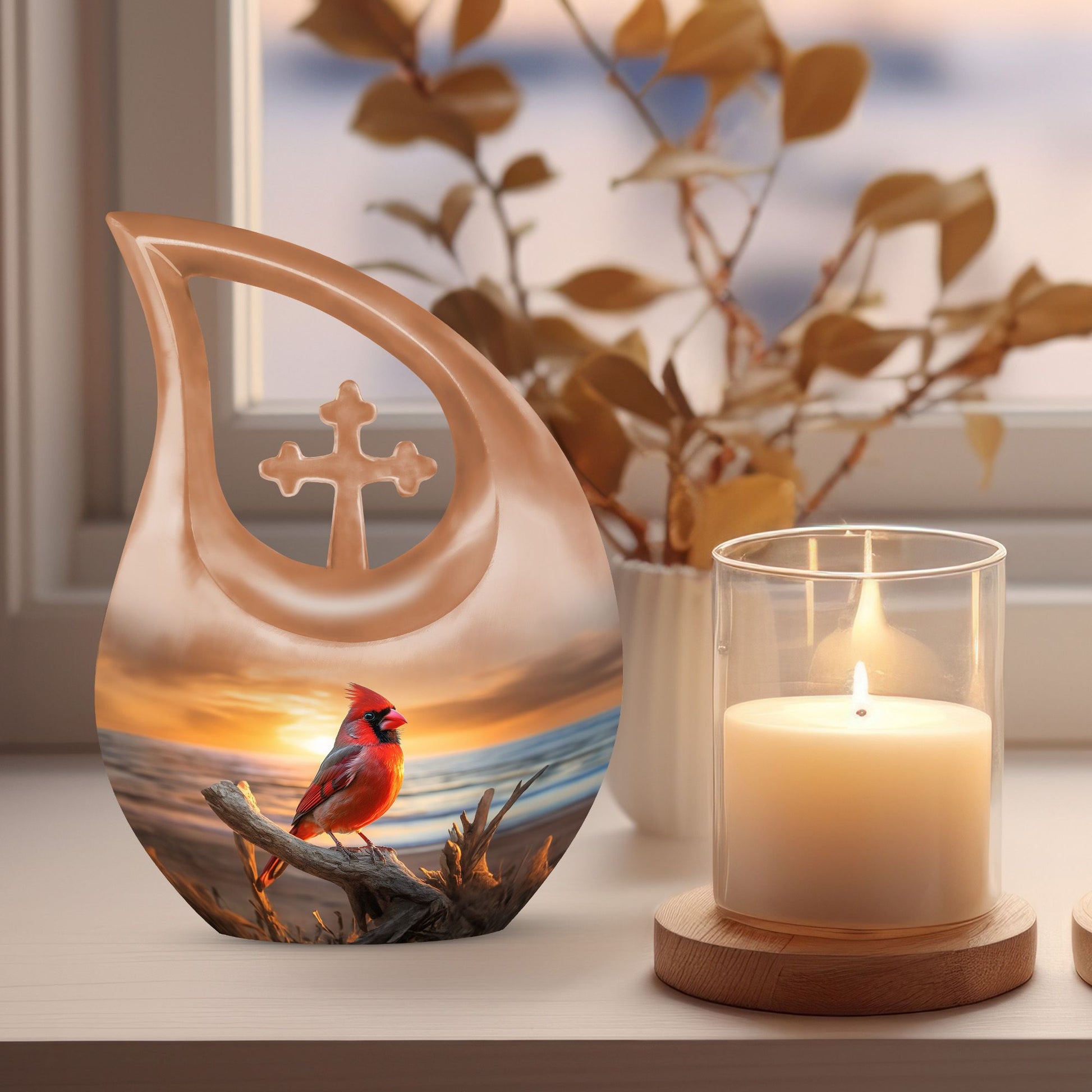 Cardinal Bird Urns For Ashes - Urn Female Adult