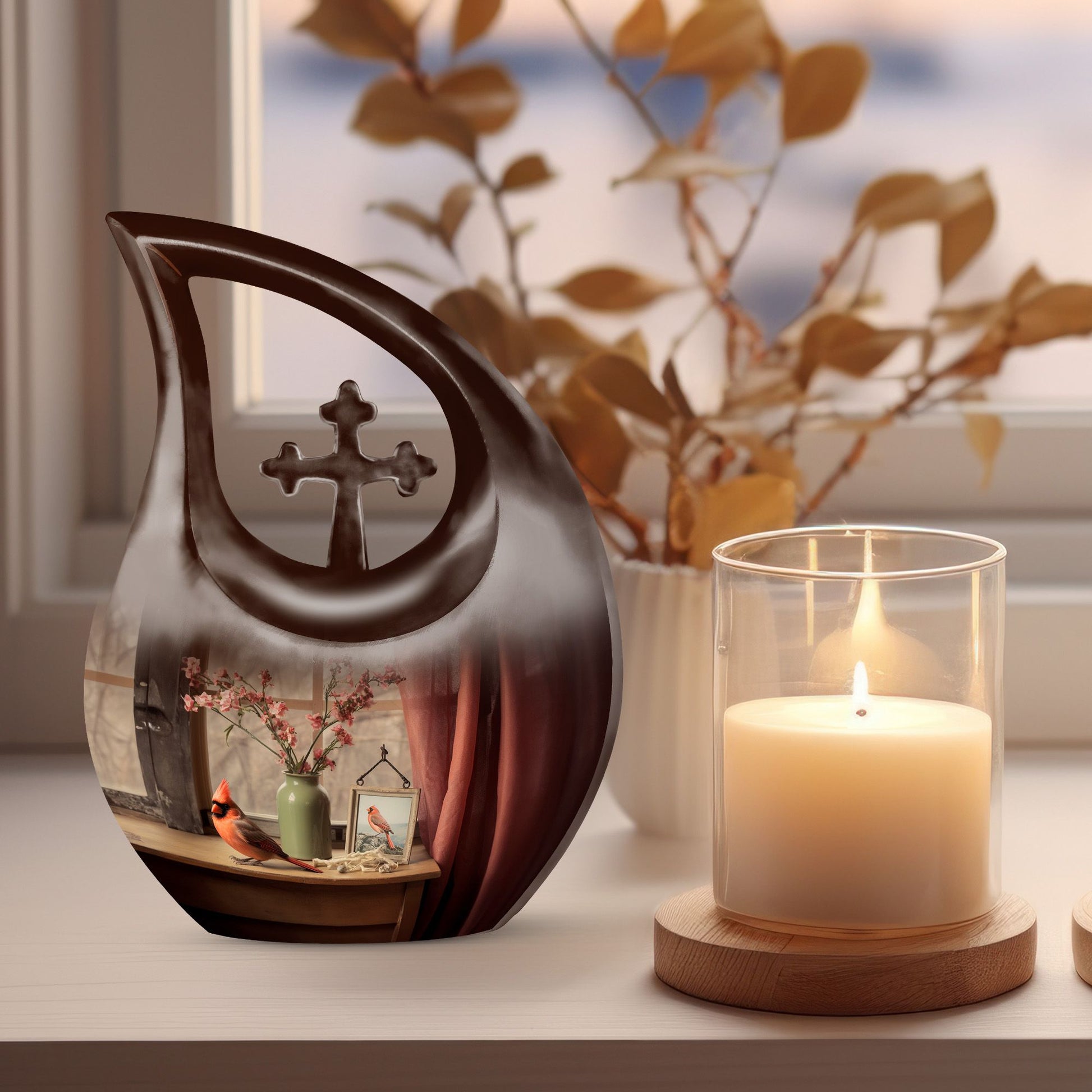 Cardinal Bird Urns For Ashes - Urn Human Ash Adult Male