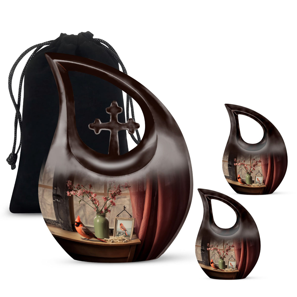 Cardinal Bird Urns For Ashes - Urn Human Ash Adult Male Urn
