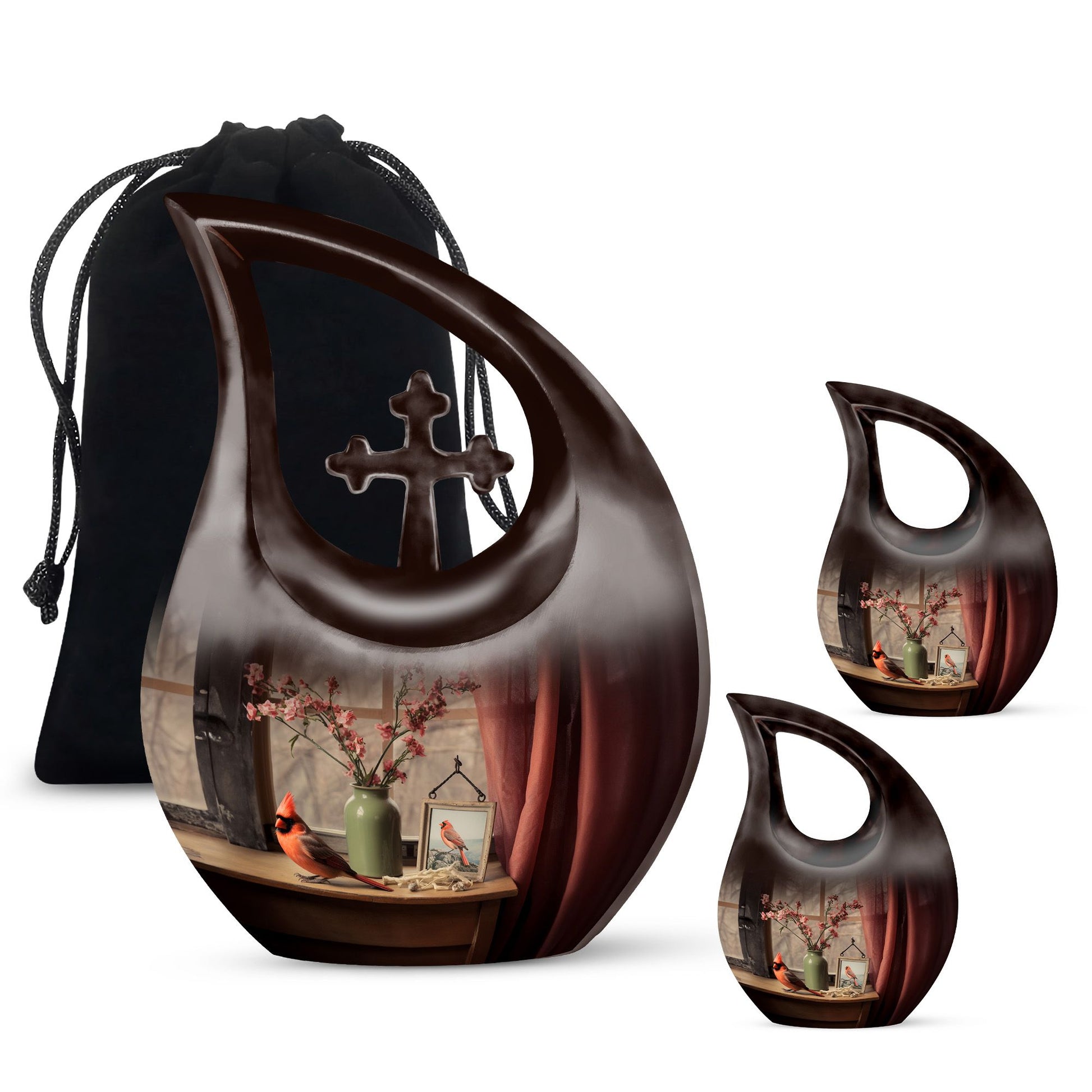 Cardinal Bird Urns For Ashes - Urn Human Ash Adult Male Urn