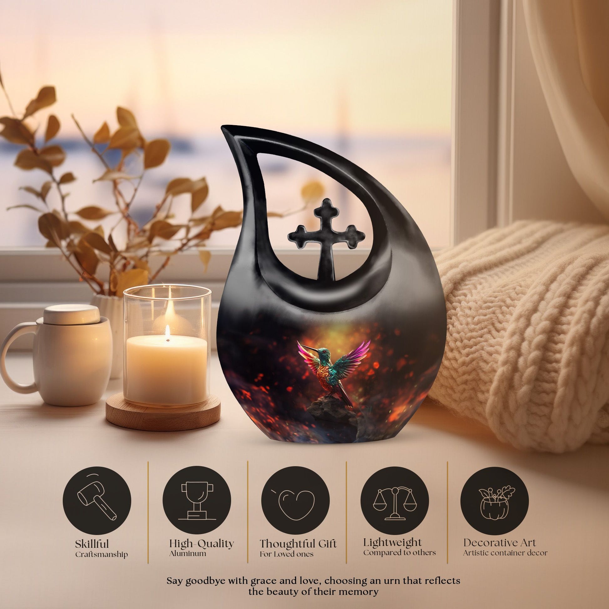 Humming Bird Urns For Ashes - Funeral Decor Urn - Memorial