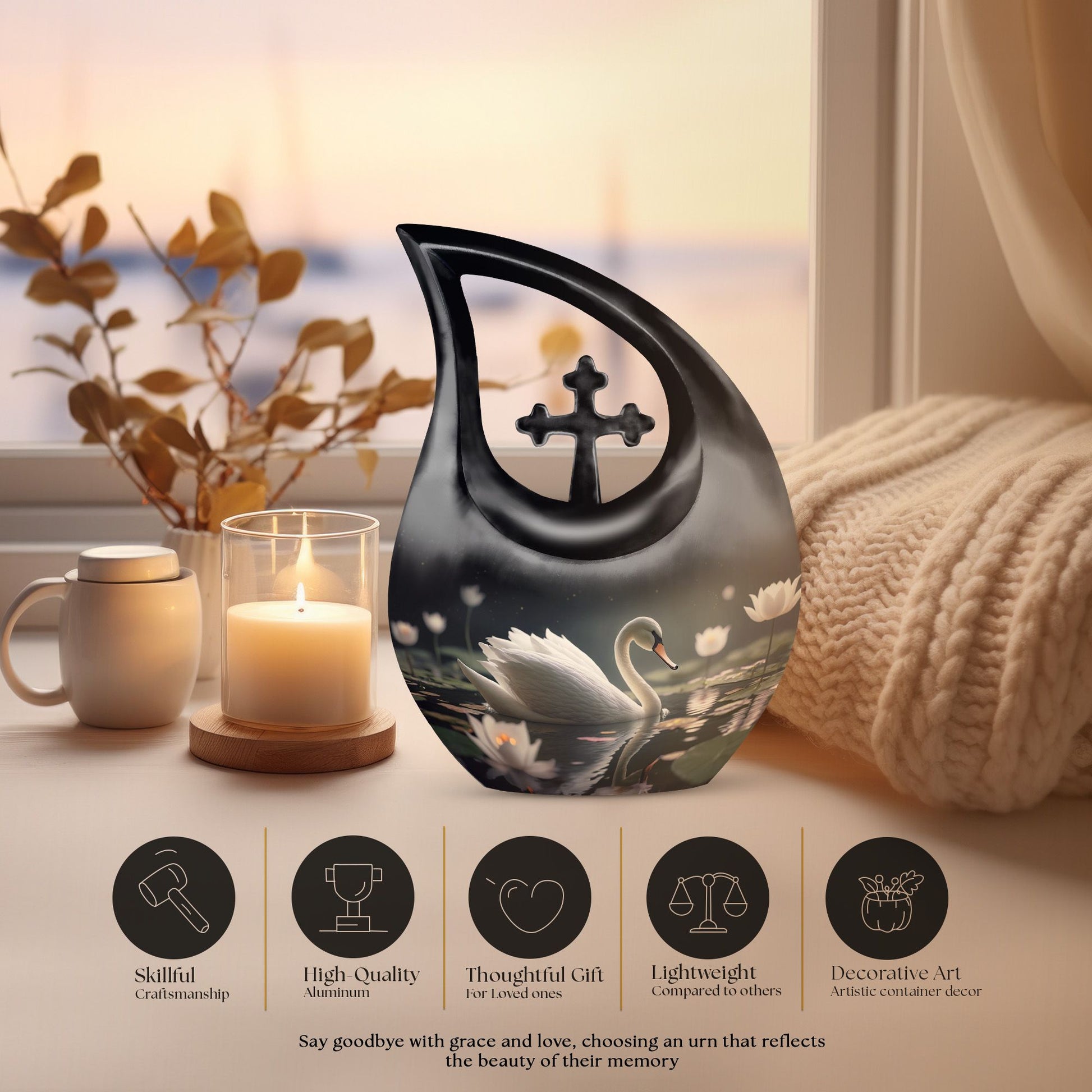 Cardinal Bird Urns For Ashes - Cremation Urns Large & Small Combo Urn
