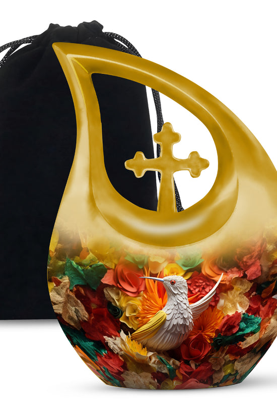 Classic Hummingbird Funeral Urn - Artistic Cremation Urn For Adult Ashes