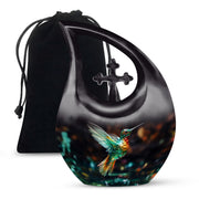 Crystal Hummingbird Theme Cremation Urn - Luxury Funeral Urn For Loved Ones