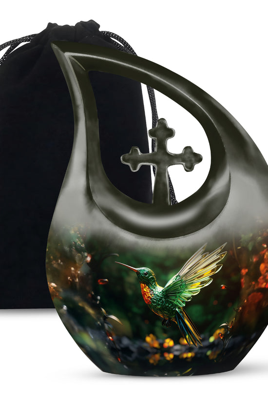 Hummingbird Memorial Urn - Crystal Decorative Urn For Human Ashes
