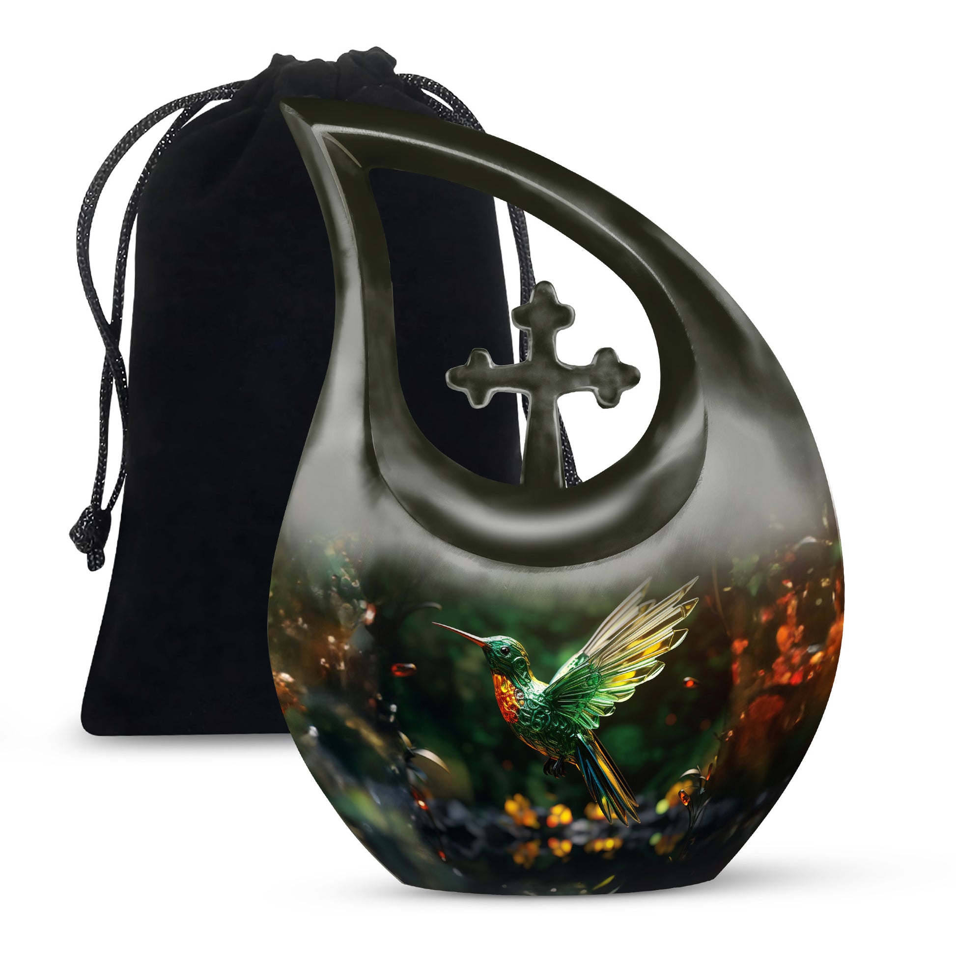 Hummingbird Memorial Urn - Crystal Decorative Urn For Human Ashes