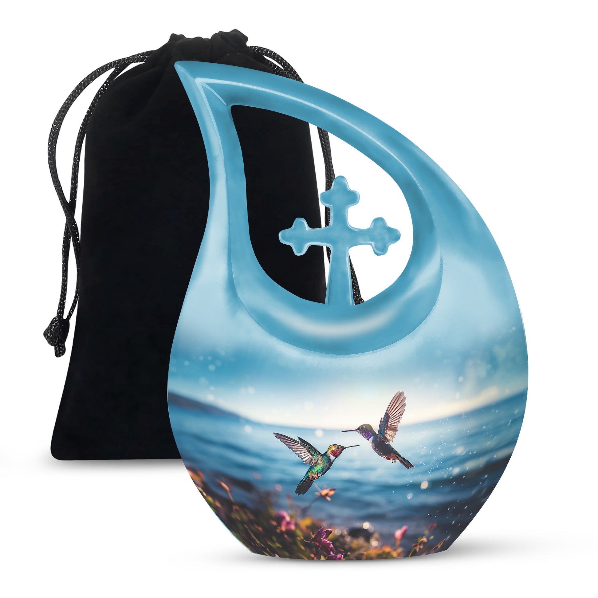 Couple Hummingbird Theme Funeral Urn - Beautiful Ashes Urn For Adults