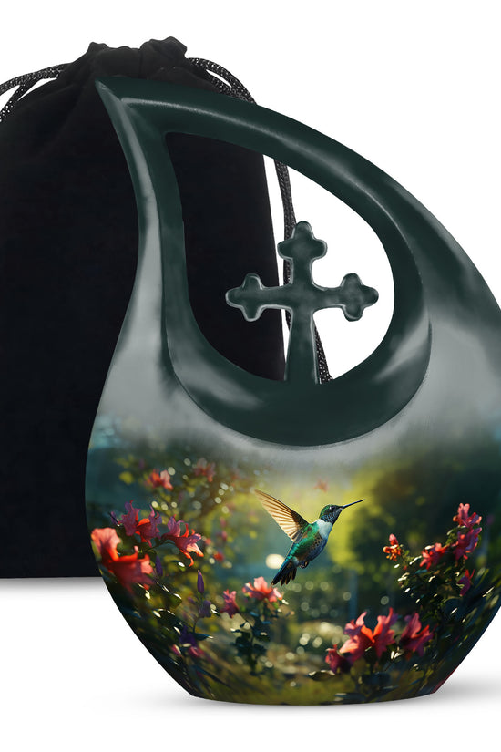 Nature Hummingbird Memorial Urn - Elegant Funeral Urn For Human Ashes