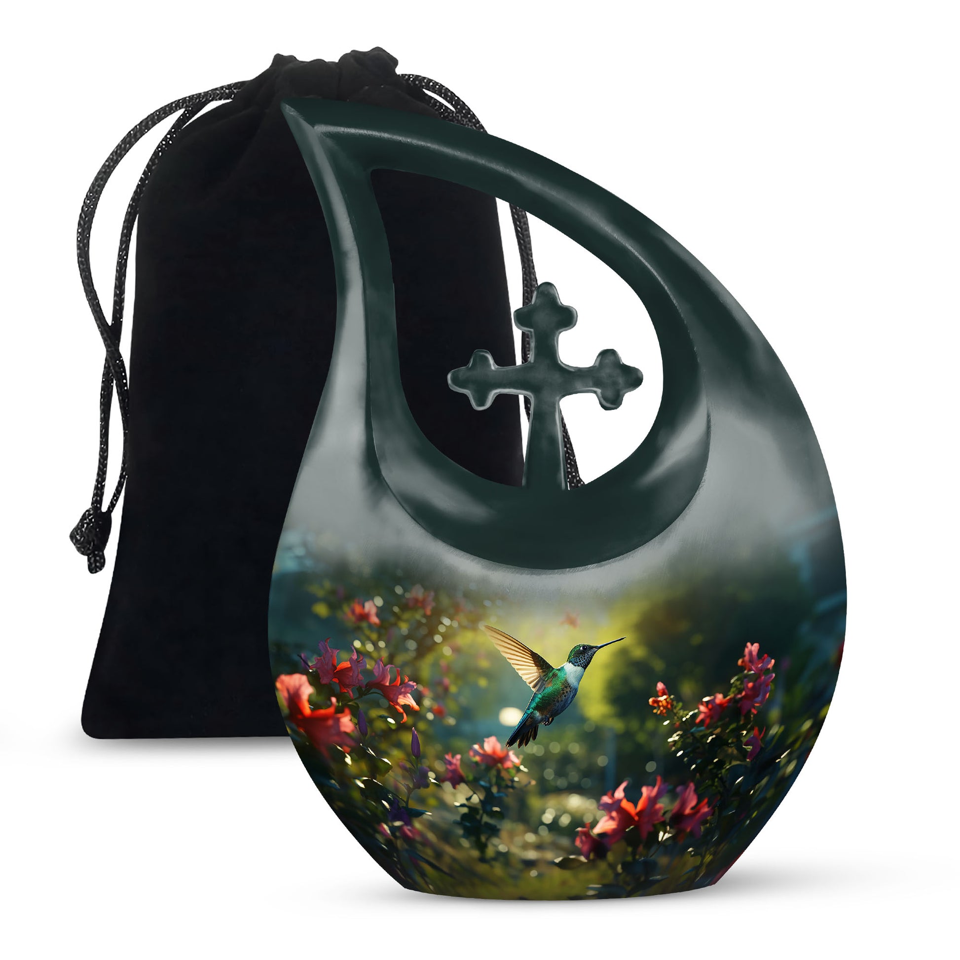 Nature Hummingbird Memorial Urn - Elegant Funeral Urn For Human Ashes