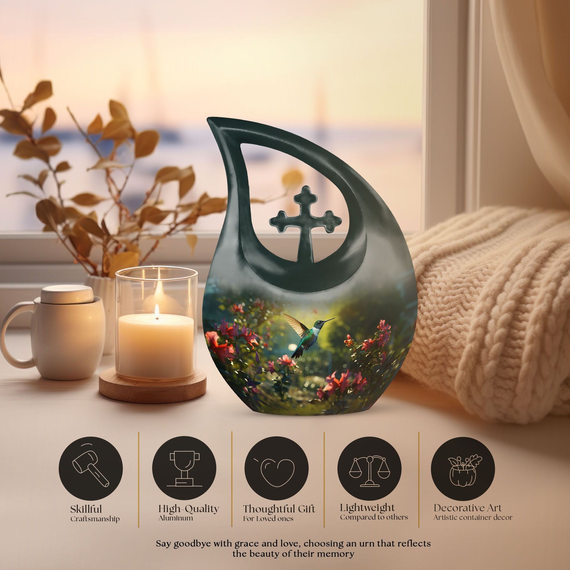 Humming Bird Urns For Ashes - Memorial Urns For Human Ashes Keepsake