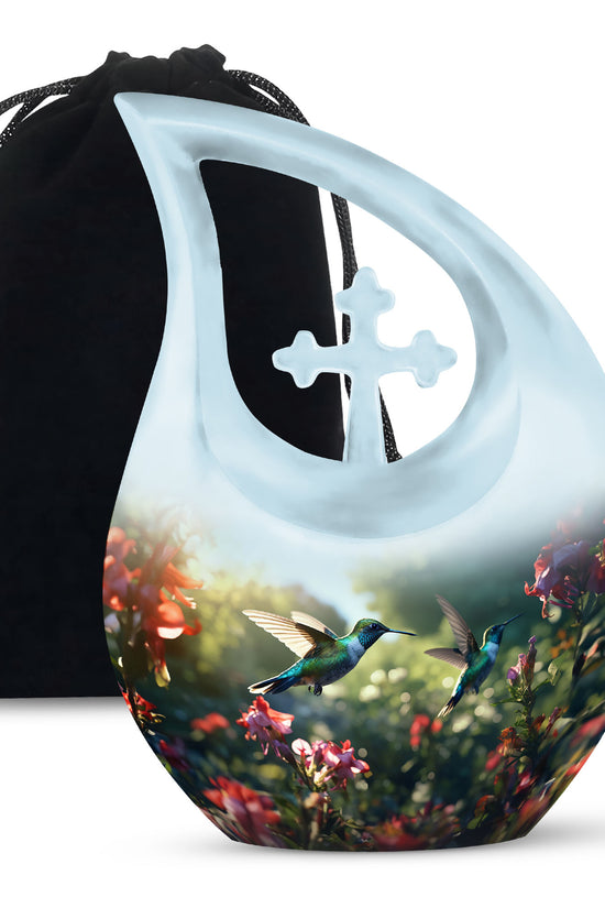 Peaceful Hummingbird Memorial Urn - Nature Funeral Urn For Loved Ones