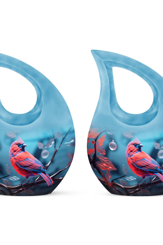 Cardinal Bird Urns For Ashes - Urn With Keepsake Combo