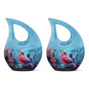Cardinal Bird Urns For Ashes - Urn With Keepsake Combo
