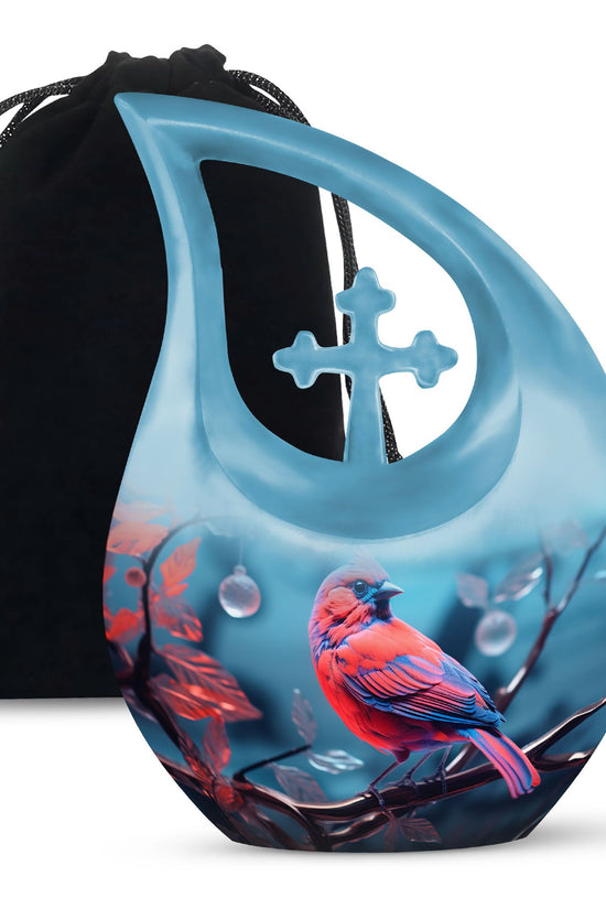 Cardinal Bird Urns For Ashes - Urn With Keepsake Combo