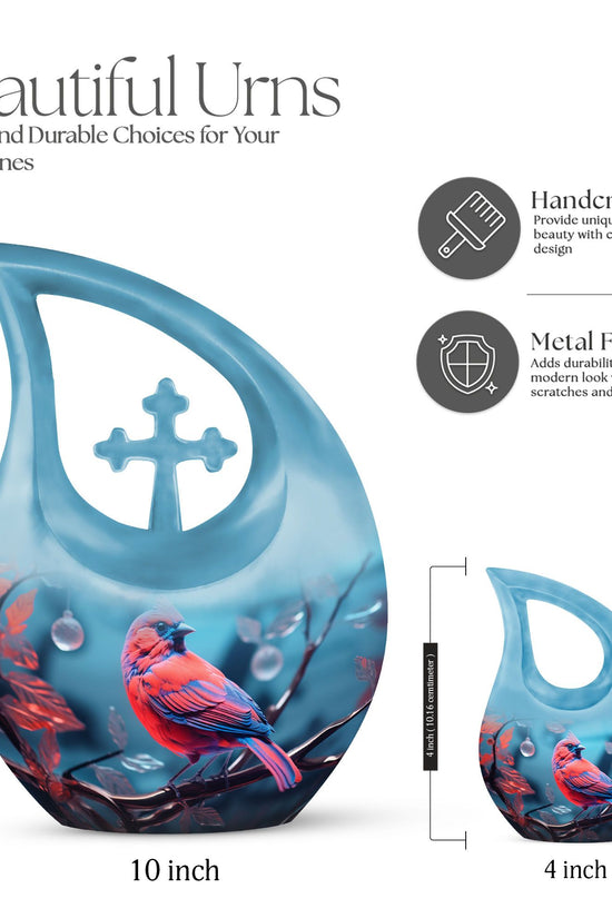 Cardinal Bird Urns For Ashes - Urn With Keepsake Combo