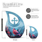 Cardinal Bird Urns For Ashes - Urn With Keepsake Combo
