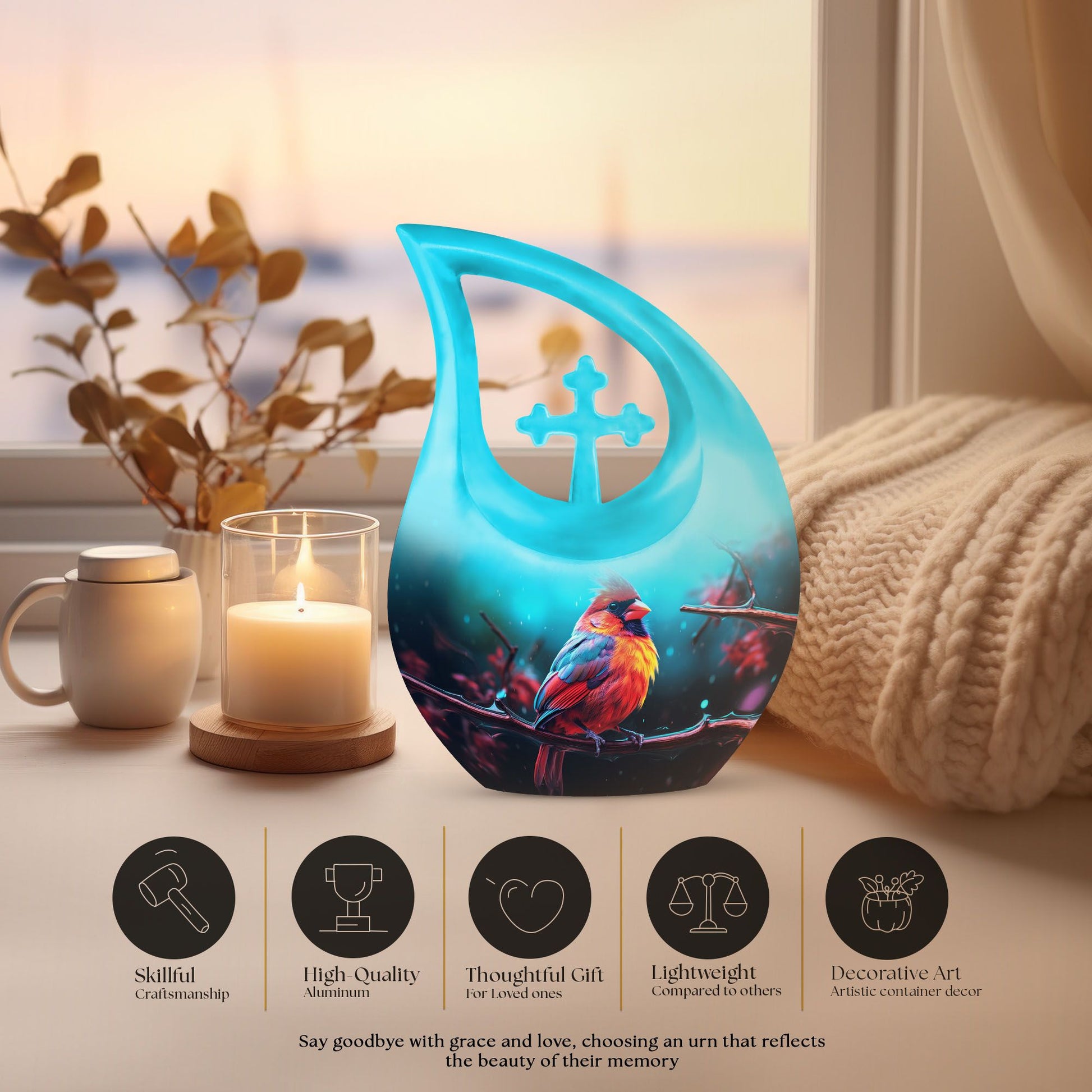 Cardinal Bird Urns For Ashes - Ashes Memorial Keepsake