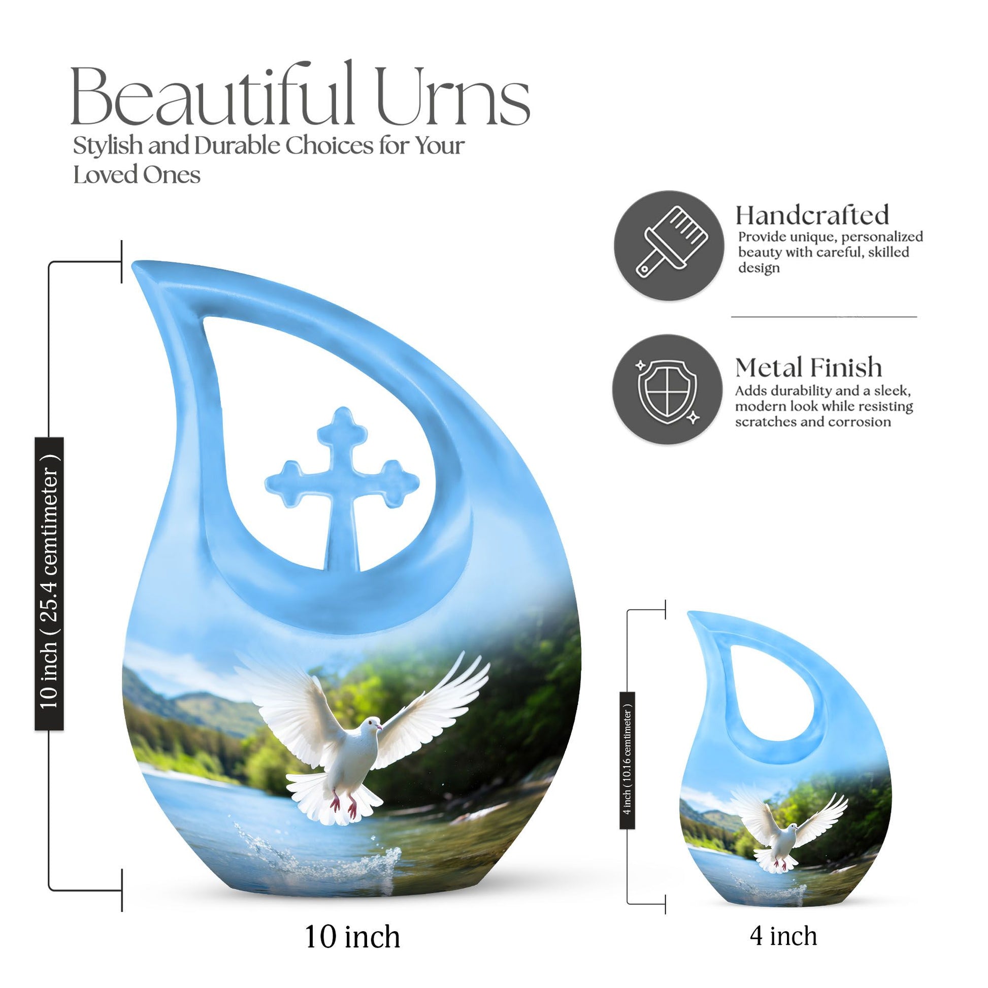 Dove Bird Urns For Ashes - Urn Keepsake Combo Set