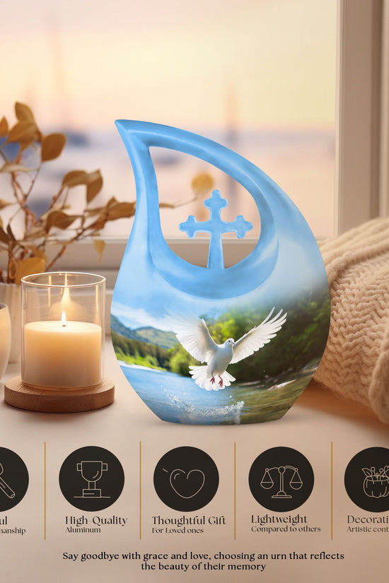 Dove Bird Urns For Ashes - Urn Keepsake Combo Set