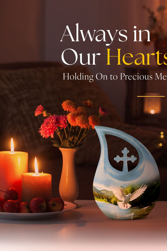Dove Bird Urns For Ashes - Urn Keepsake Combo Set