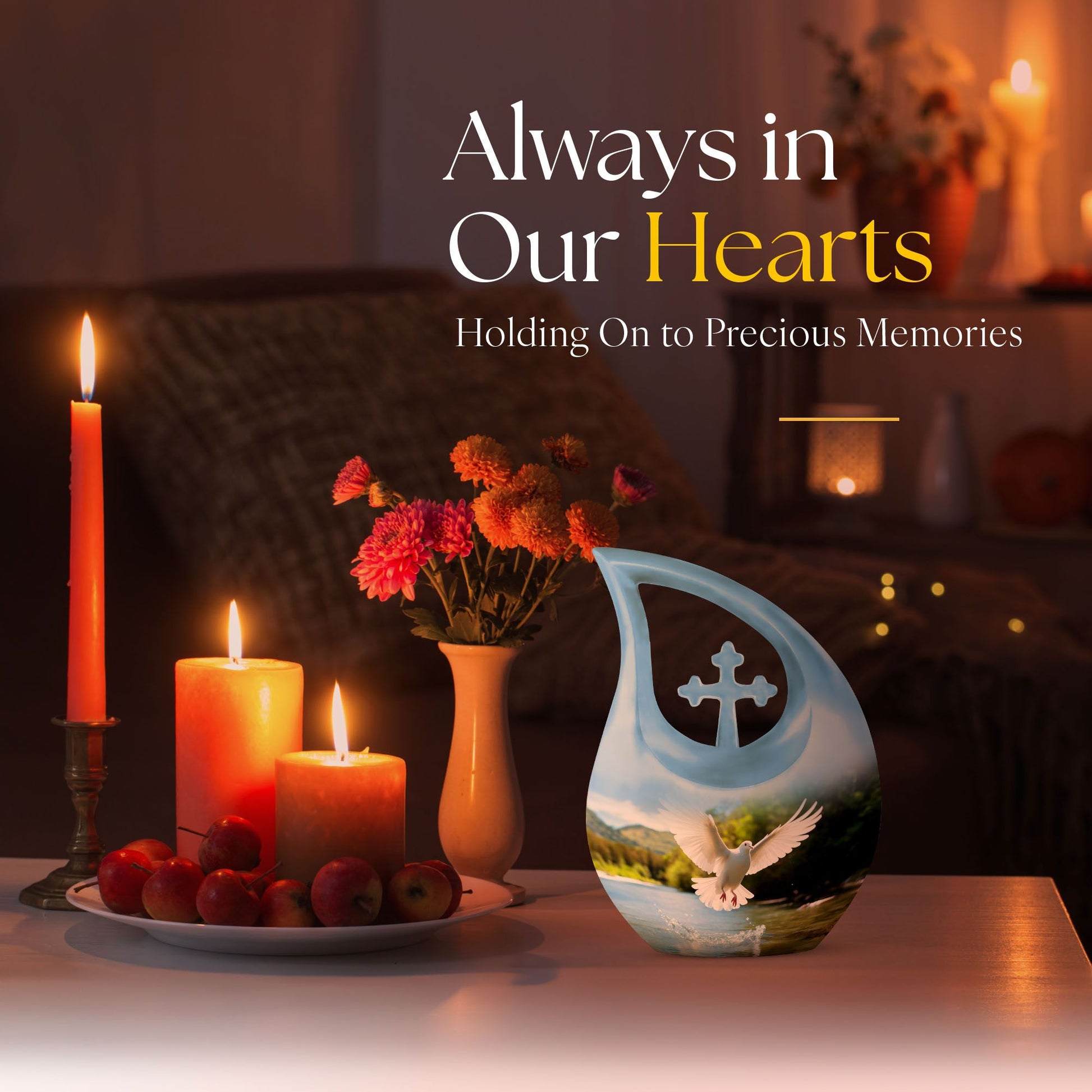 Dove Bird Urns For Ashes - Urn Keepsake Combo Set