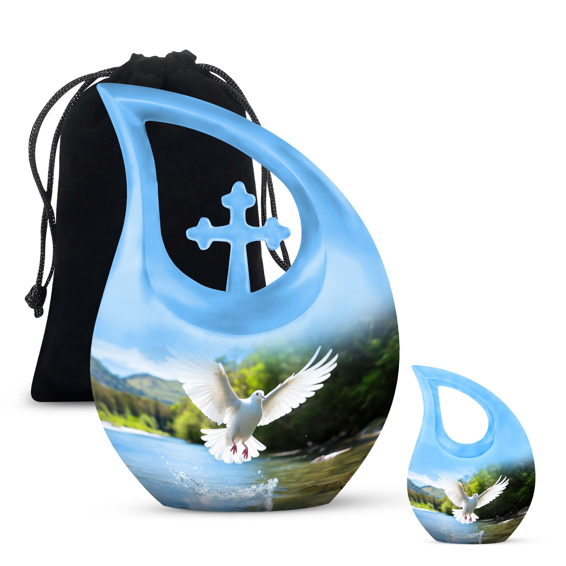 Dove Bird Urns For Ashes - Urn Keepsake Combo Set