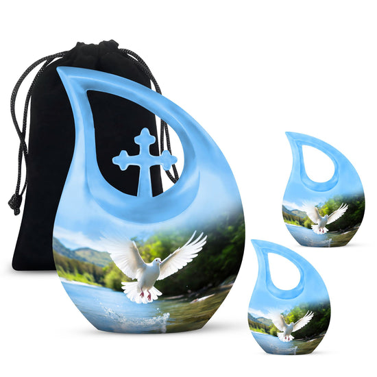 Dove Bird Urns For Ashes - Urn Keepsake Combo Set