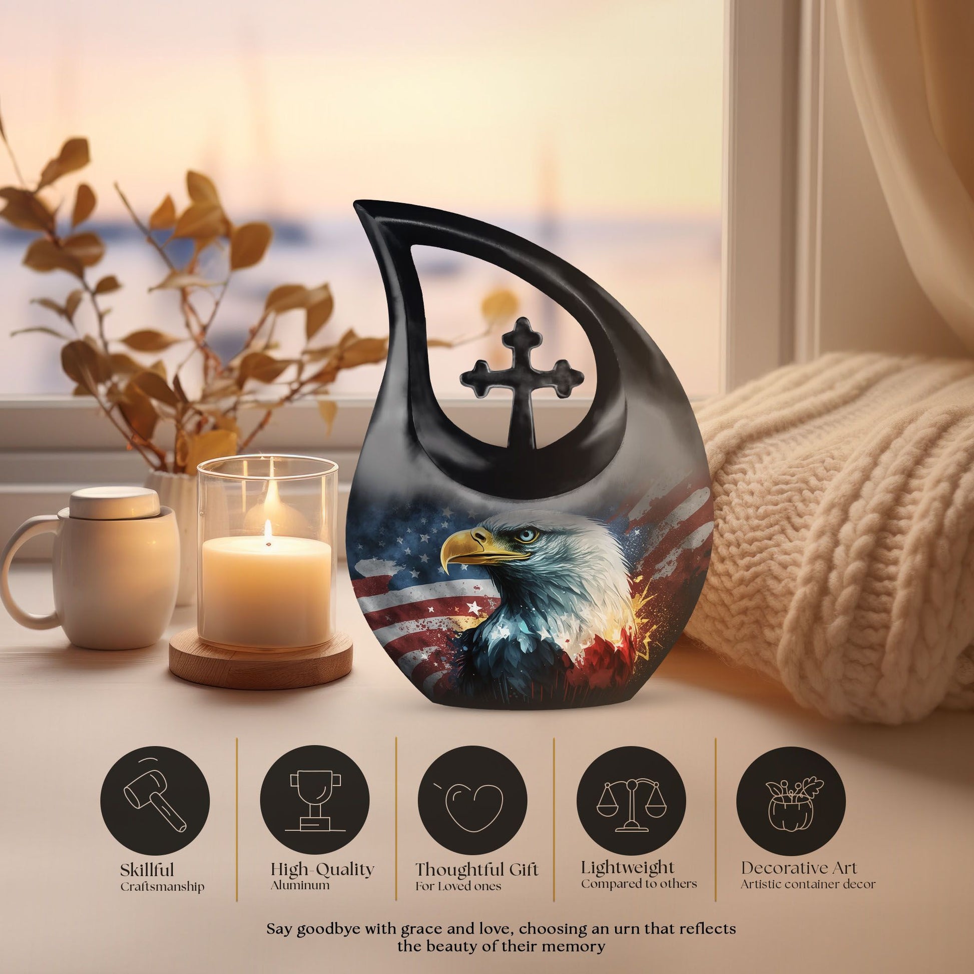 Eagle Urns For Ashes - Human Ash Keepsake