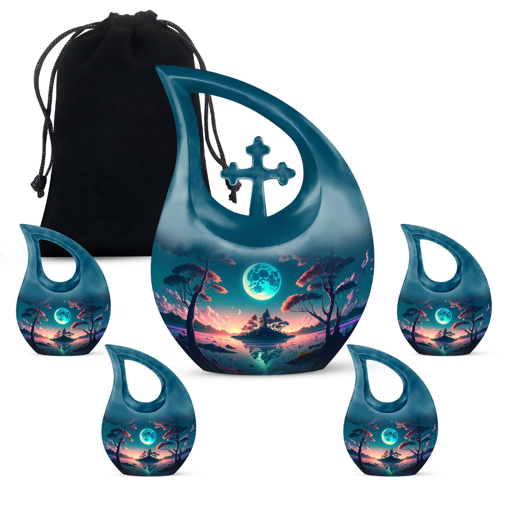 Moon Urns For Ashes - Keepsake Urn Set