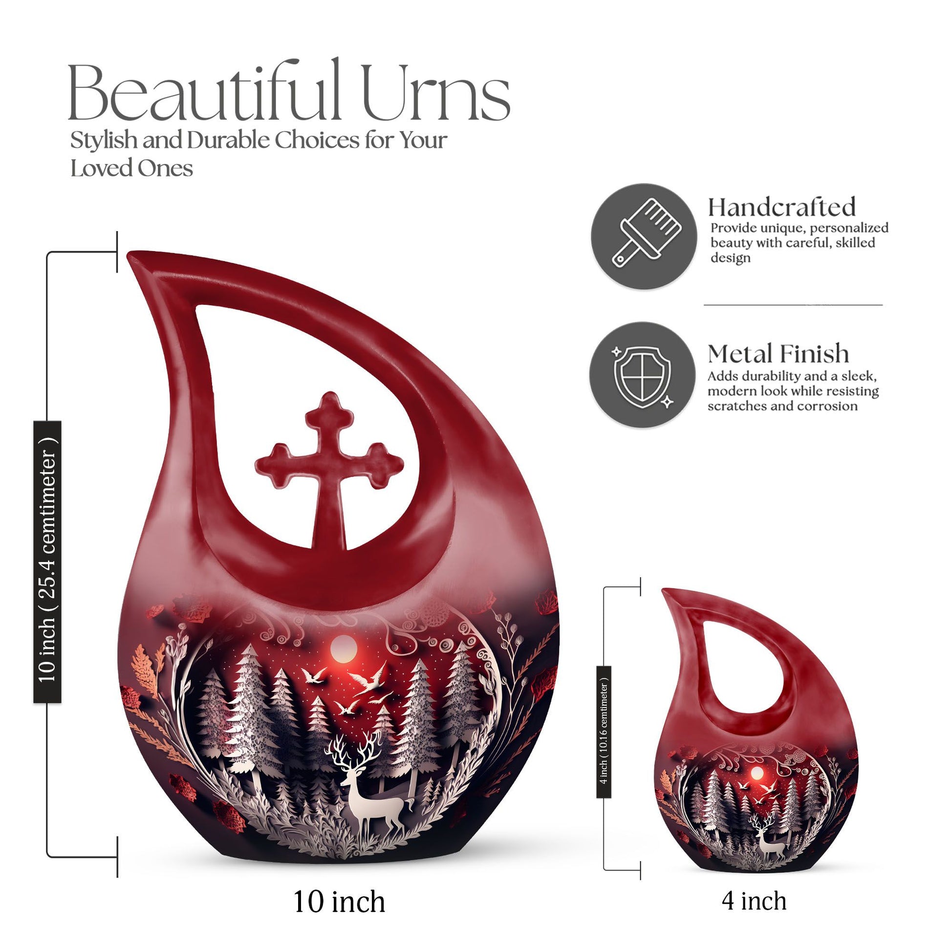Deer Urns For Ashes - Burial Urns For Adult Human Ashes