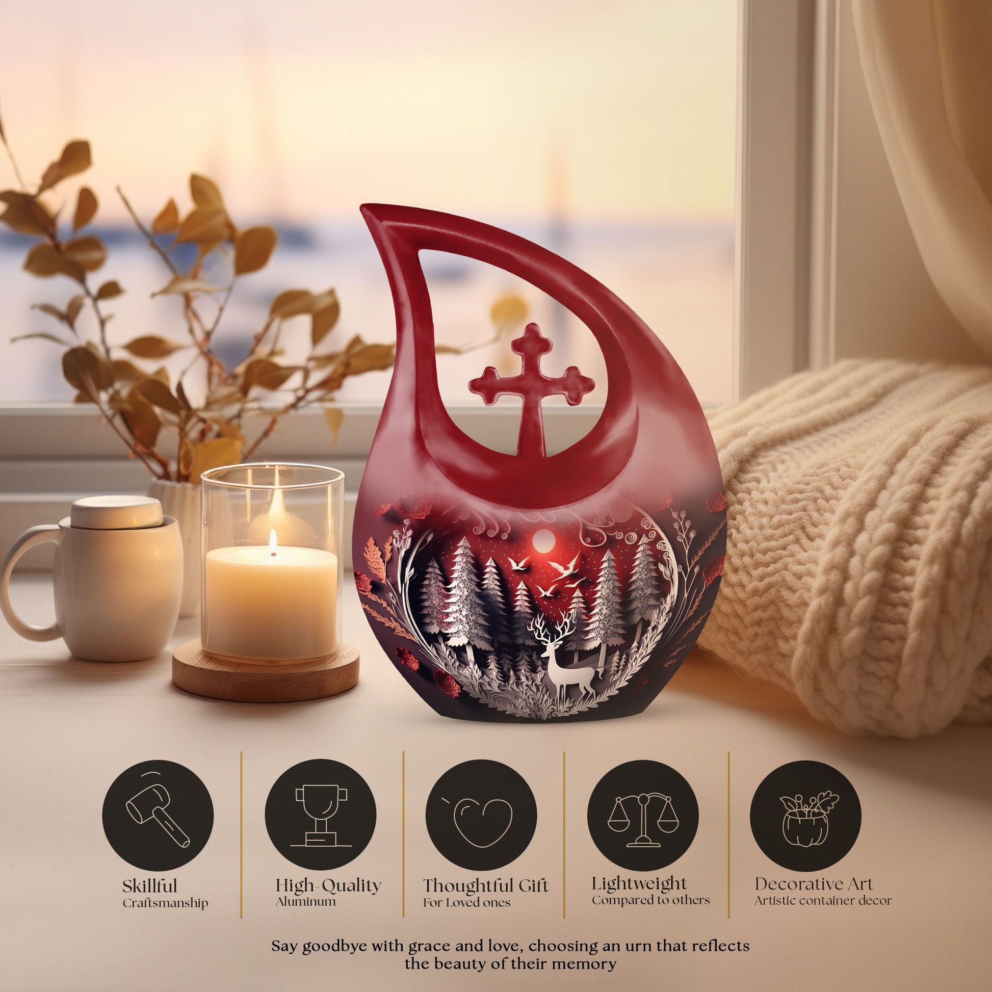 Deer Urns For Ashes - Burial Urns For Adult Human Ashes