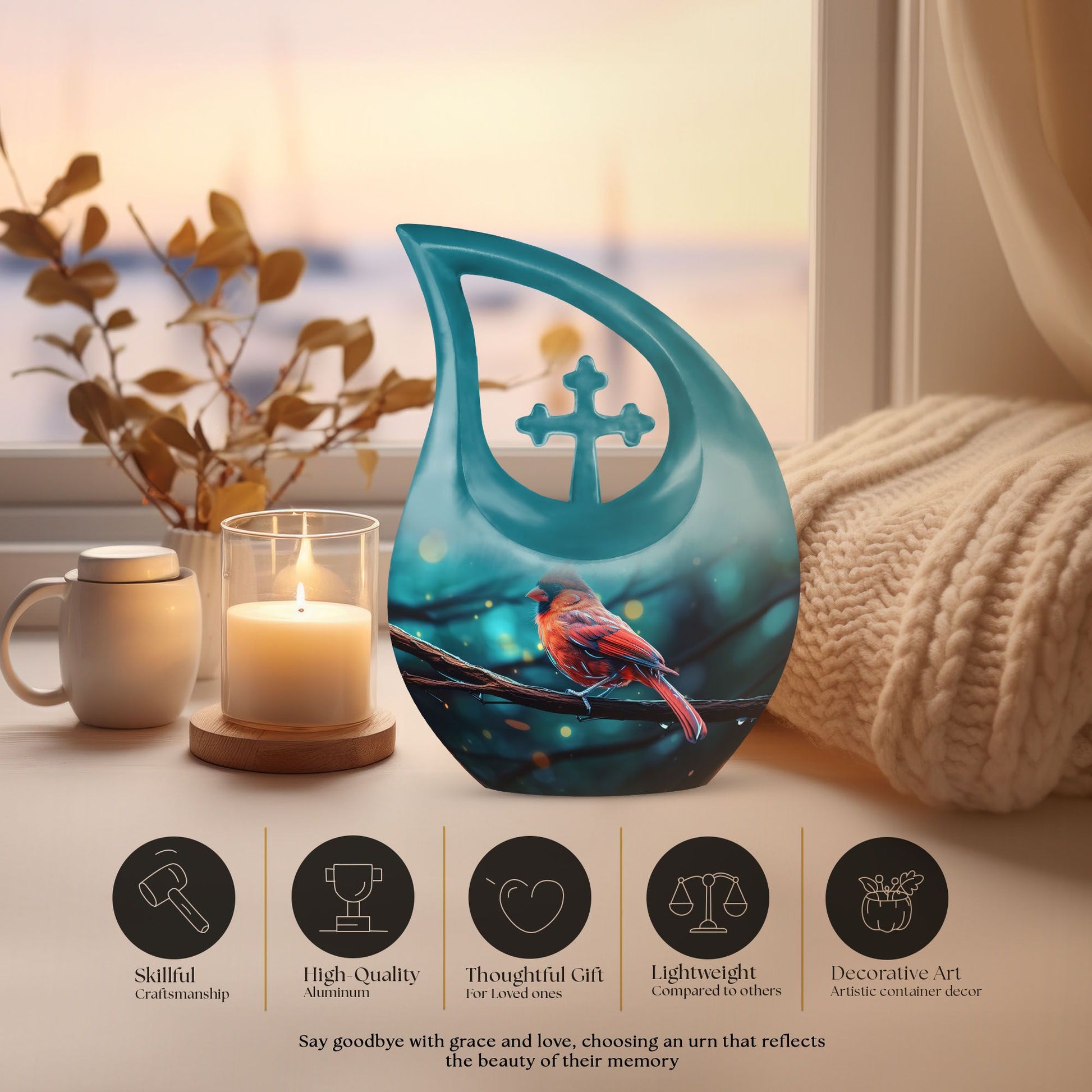 Cardinal Bird Urns For Ashes - Cremation Urns For Human Ashes