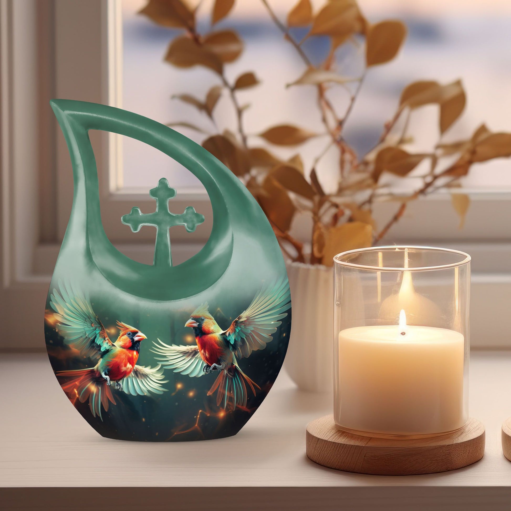 Cardinal Bird Urns For Ashes - Large Urn For Ashes Adult Male