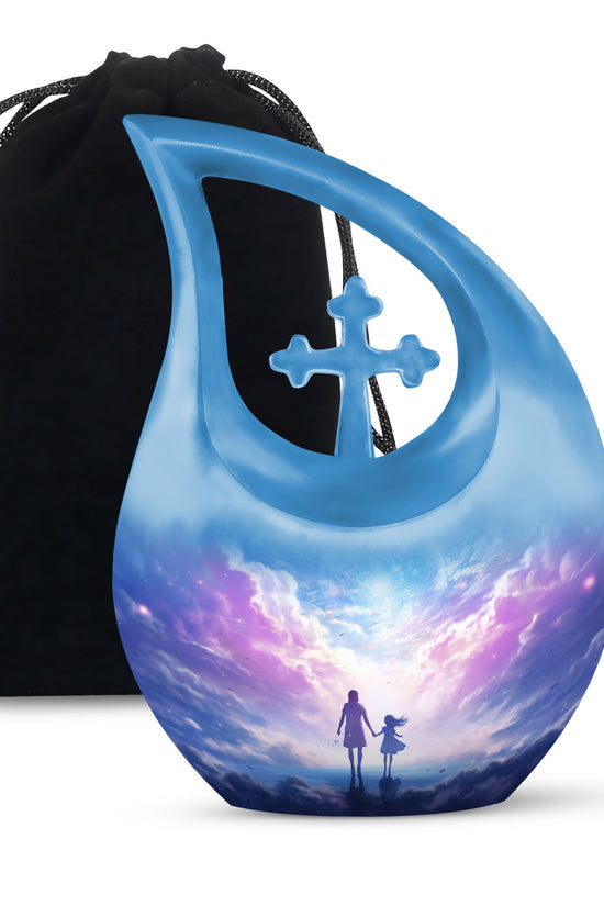 Peaceful Sky Memorial Urn - Heavenly Angel Cremation Urn For Loved Ones