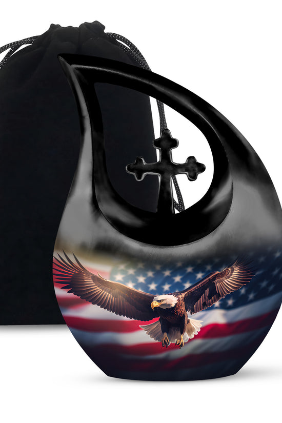 American Tribute Cremation Urn - Military Funeral Urn For Male & Female
