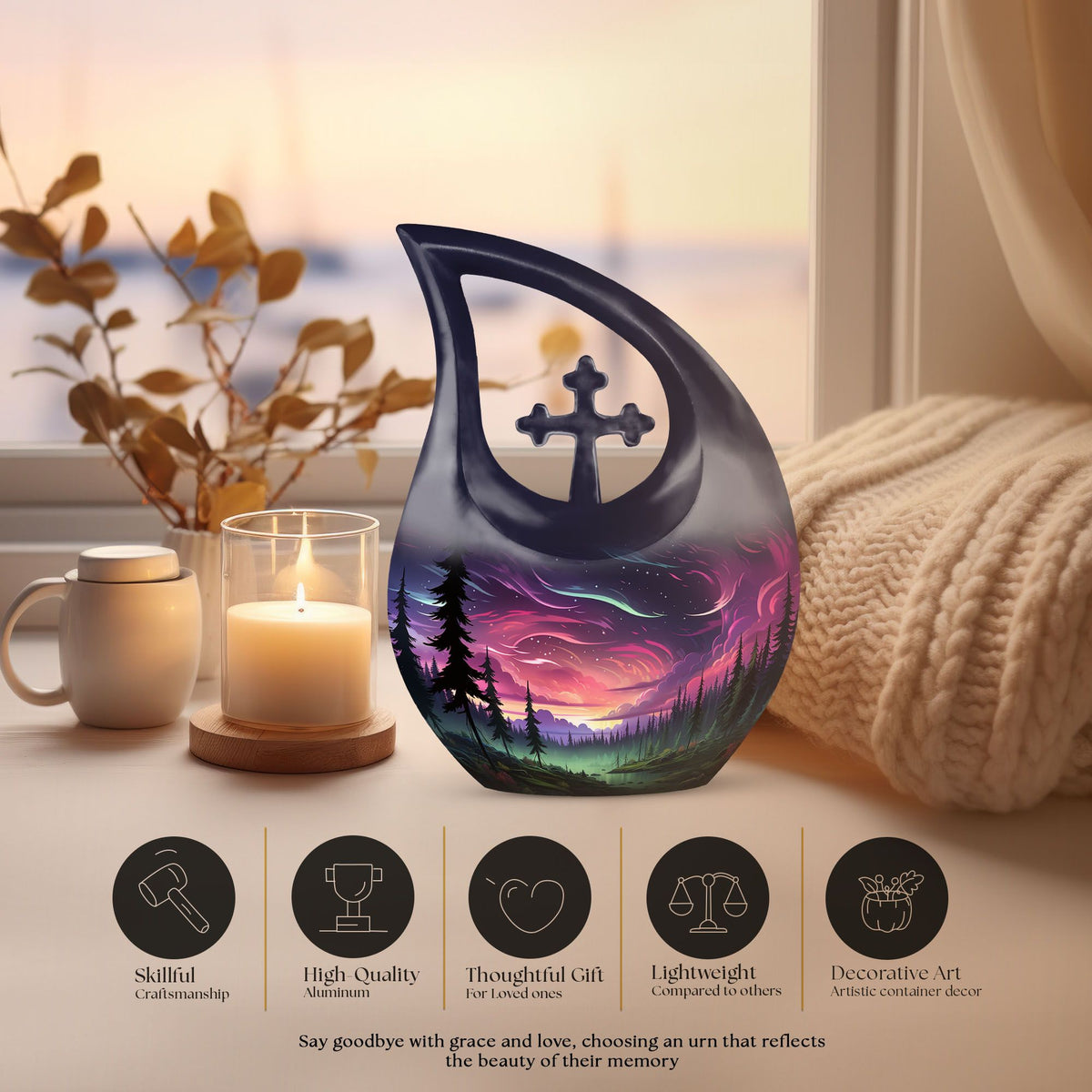 Aurora Urns For Ashes - Large Urns For Human Ashes Adult Male