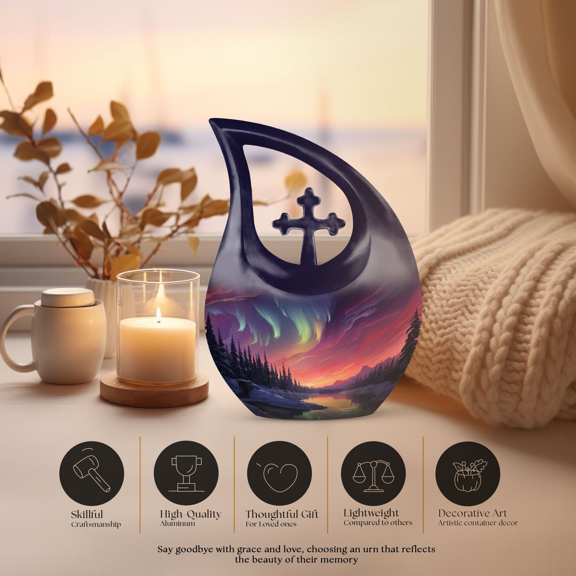 Aurora Borealis Urns For Ashes - Cremation Urns Adult Males