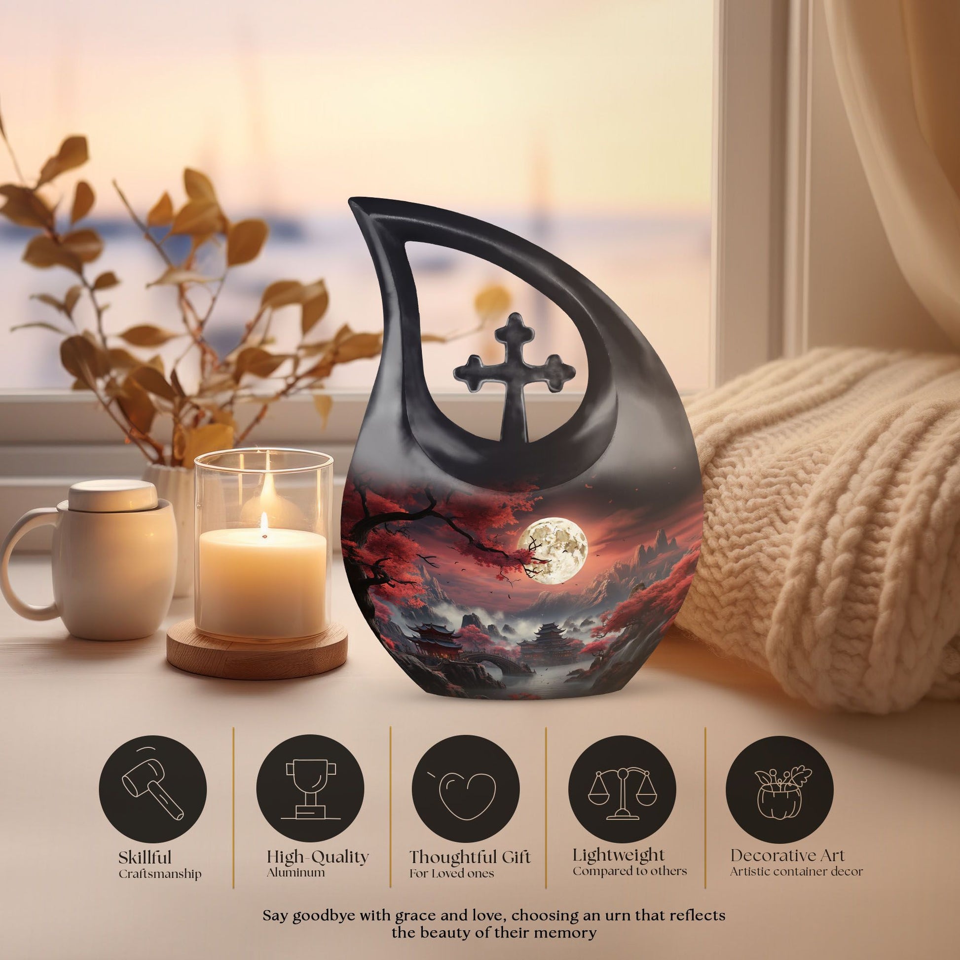 Moon Urns For Ashes - Mini Urns For Human Ashes Adult Male