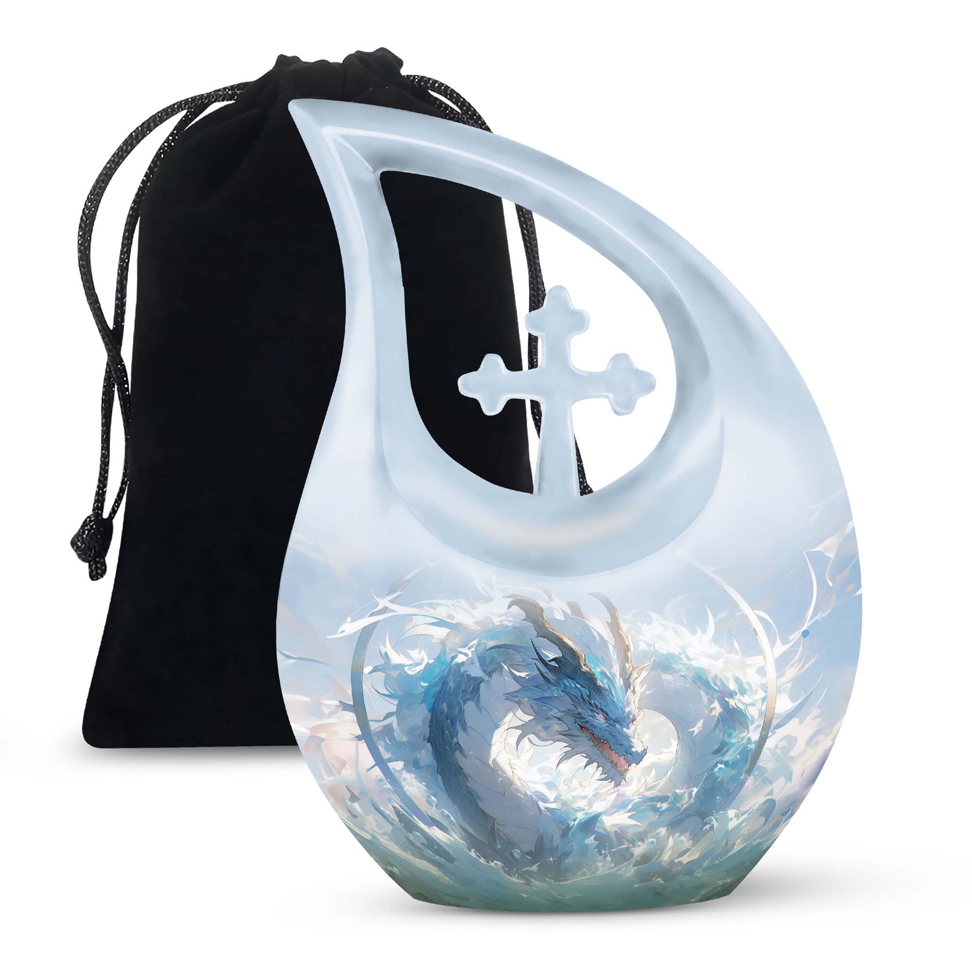 BlueImperial Dragon Memorial Urn For Human Ashes - Decorative Funeral Urn