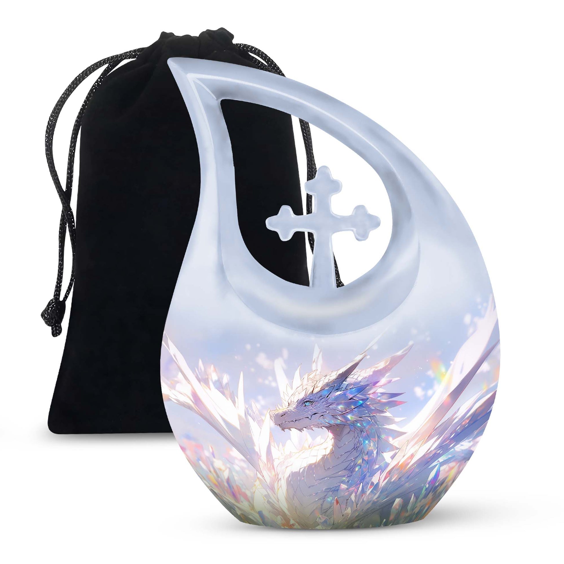 Crystal Dragon Spirit Funeral Urn For Human Ashes - Decorative Burial Urn