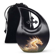 Black Shadow Dragon Cremation Urn For Ashes - Elegant Memorial Urn