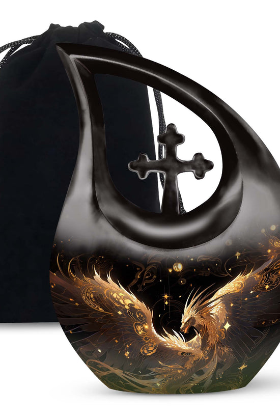 Celestial Silver Dragon Funeral Urn For Adults - Premium Aluminium Urn