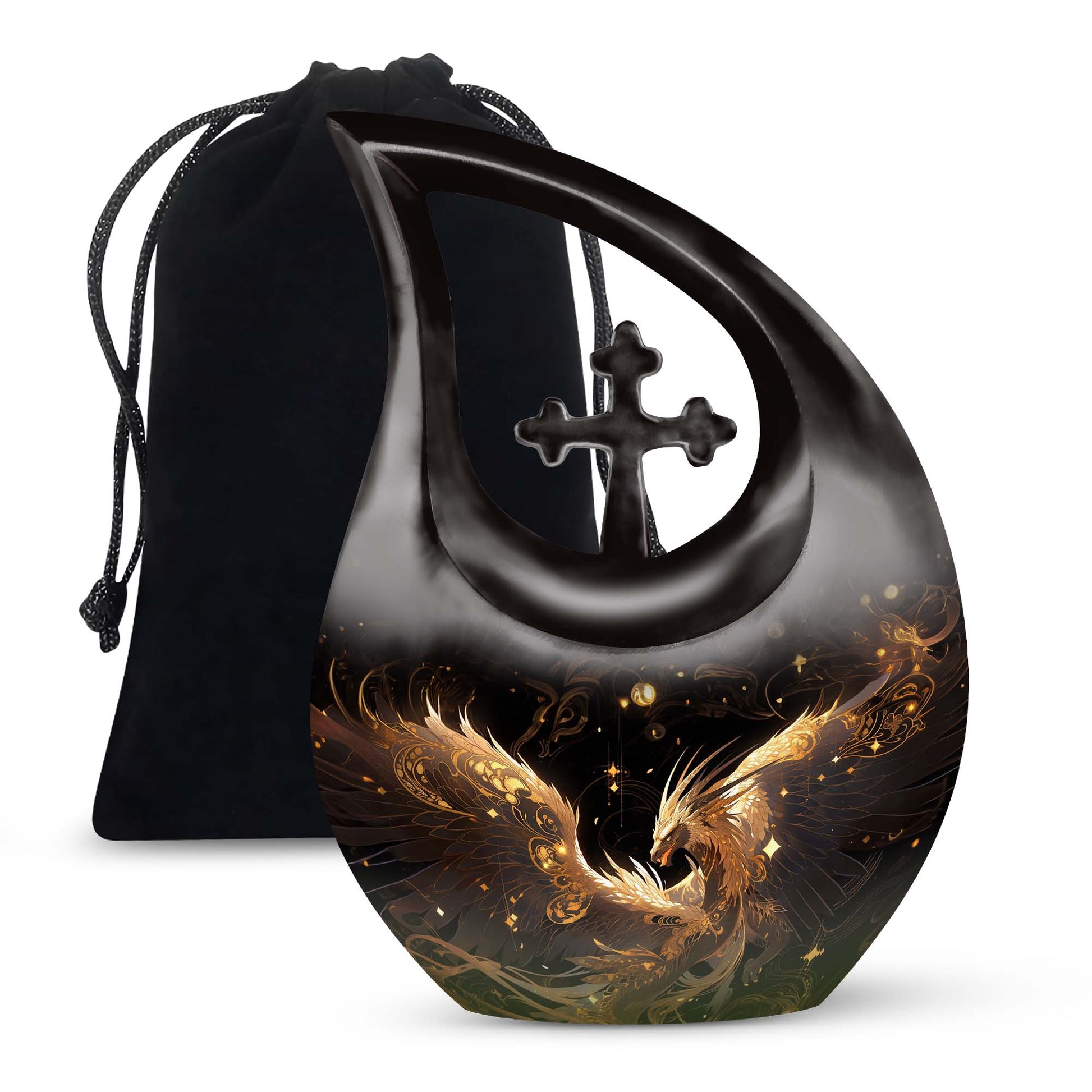 Celestial Silver Dragon Funeral Urn For Adults - Premium Aluminium Urn