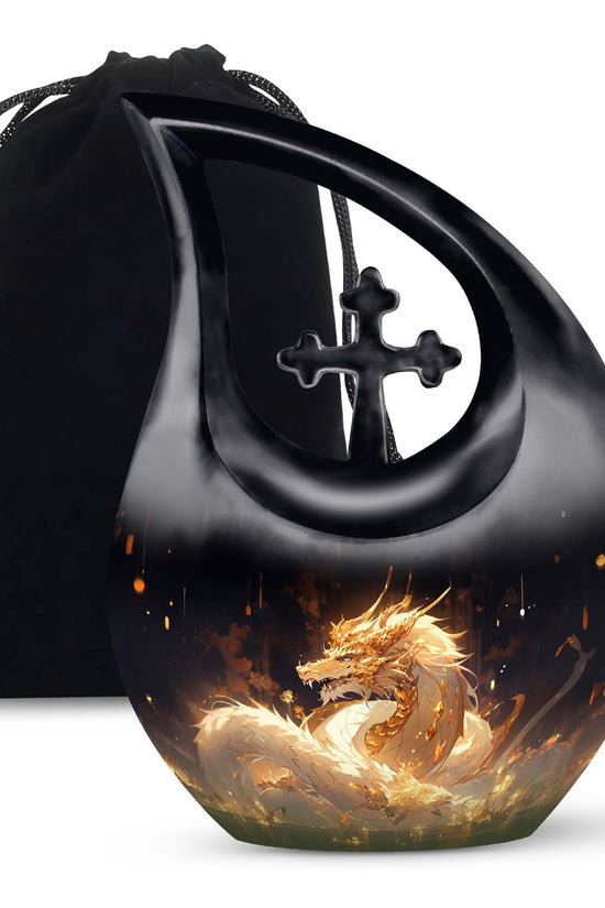 Purple Fantasy Dragon Cremation Urn For Human Ashes - Decorative Ashes Urn